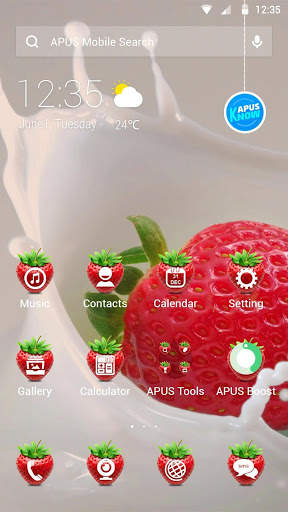 Strawberry-APUS Launcher theme screenshot 1