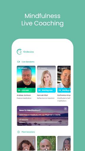 Circles Live. Guided Meditation. Mindfulness. screenshot 2