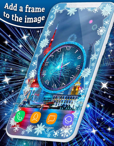 New Years Clock 🎆 2021 Fireworks Live Wallpaper screenshot 1