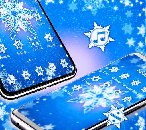 Blue Bright Snowflake Theme screenshot 3