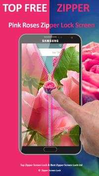 Pink Roses Zipper Lock Screen screenshot 2