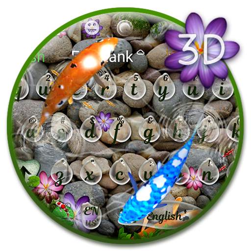 3D Lively Koi Fish Keyboard Theme 10001009