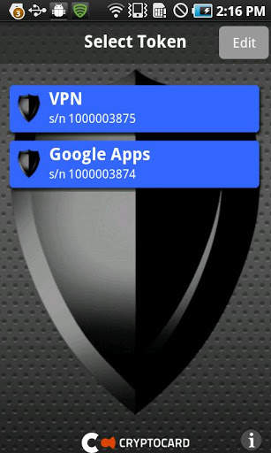 CRYPTOCard MP-1 Authentication screenshot 1