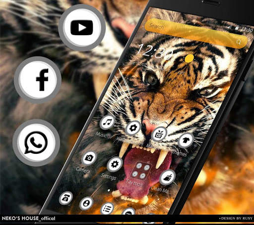 Flaming Fire Roar Tiger Theme screenshot 3