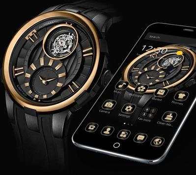 Gold Black Luxury Watch Theme screenshot 1
