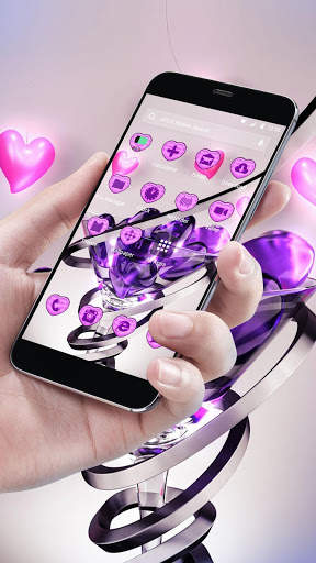 New purple crystal heart APUS launcher free theme screenshot 1