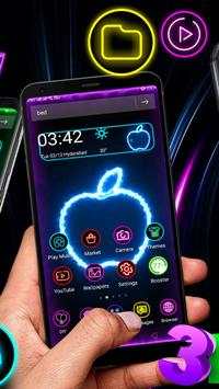 3D Neon Live Apple Theme screenshot 2