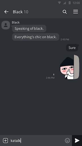 Black Theme - KakaoTalk Theme screenshot 3