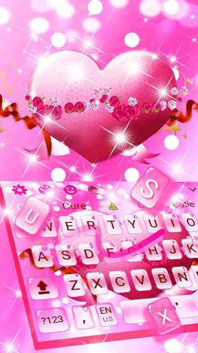Pink Girly Heart keyboard theme screenshot 3