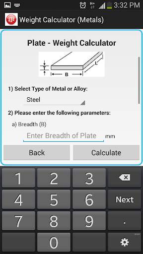 Weight Calculator (Metal) screenshot 2