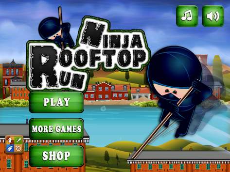 Ninja Rooftop Run, Mini Rush screenshot 4