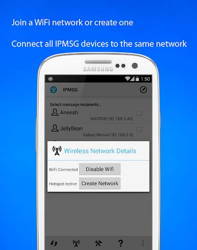 WiFi File Transfer - IPMsg screenshot 1