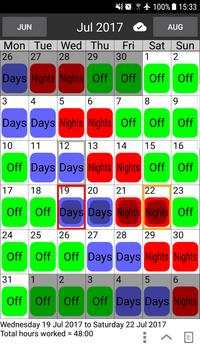 Shift Work Calendar 2018 5 تصوير الشاشة