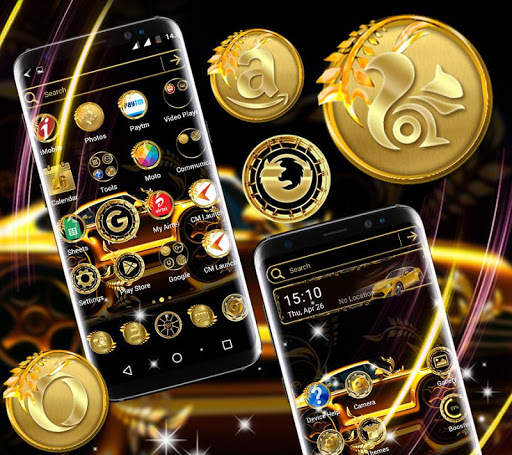 Golden Car Launcher Theme screenshot 4