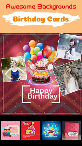 Birthday Greeting Cards Maker: photo frames, cakes screenshot 1