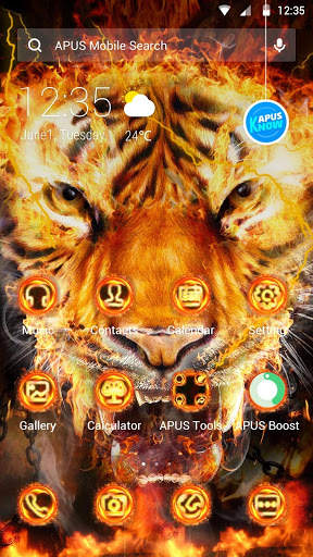 Flame Cool Tiger- APUS Launcher Free Theme screenshot 2