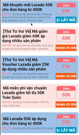 Mã giảm giá LAZADA - Mã khuyến mãi LAZADA - LAZADA screenshot 2
