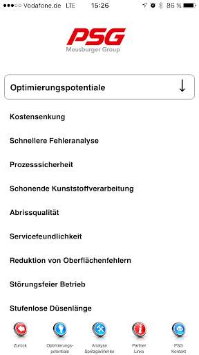PSG-App Heißkanalanwendungen screenshot 6