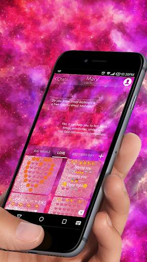 Pink Galaxy -KK Emoji Keyboard screenshot 7
