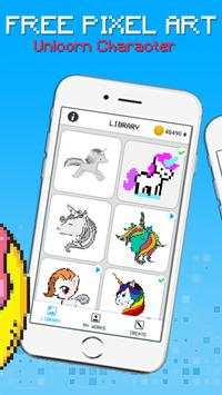 Unicorn Pixel Art - Coloring By Number screenshot 2