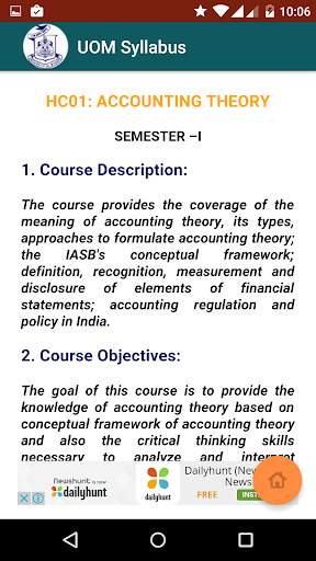 UOM MBA and MCOM Syllabus screenshot 5