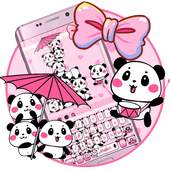 Pink Cute Panda Keyboard 10001002