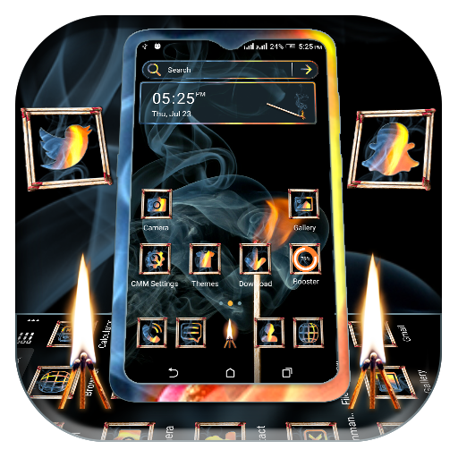 Smoky Matchstick Flame Launcher Theme icon