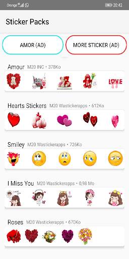 NEW💕Love stickers For Whatsapp 2020 WASTICKERAPPS screenshot 1
