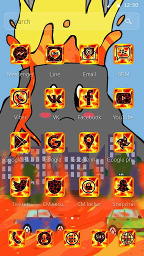 Cute Volcanic Lava Theme скриншот 5