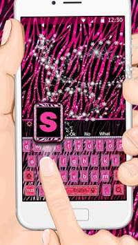 Pink Zebra Keyboard Theme screenshot 1