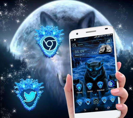 Blue Wolf Launcher Theme screenshot 1