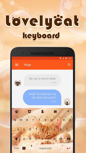 Lovely Cute Cat Emoji Keyboard Theme For Facemoji screenshot 1