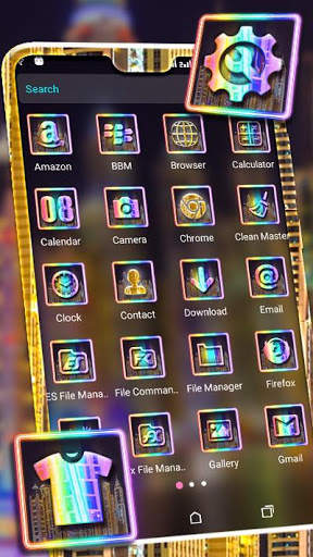 Dubai Night Skyline Theme Launcher 2 تصوير الشاشة