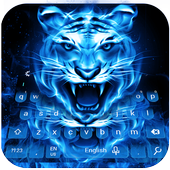 Blaue Flamme-Tiger-Tastatur icon