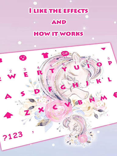 Flower Unicorn Emoji Keyboard Theme screenshot 3