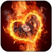 Fire Text Photo Frame 1.0