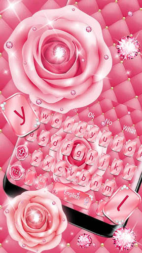Pink Rose Diamond Keyboard screenshot 2