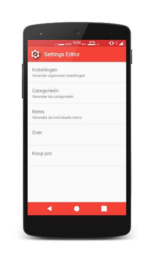 Settings Editor screenshot 2