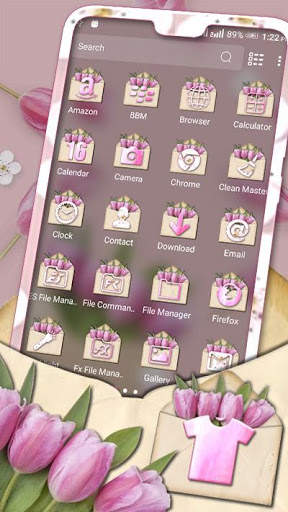 Pink Flower Gift Theme Launcher screenshot 2