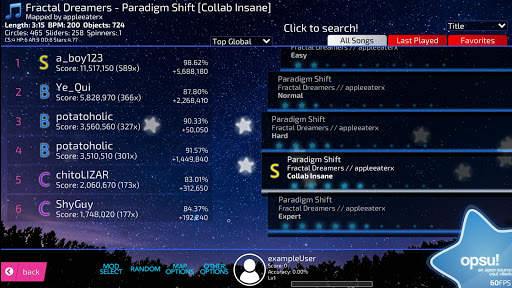 Opsu!(Beatmap player for Andro screenshot 3
