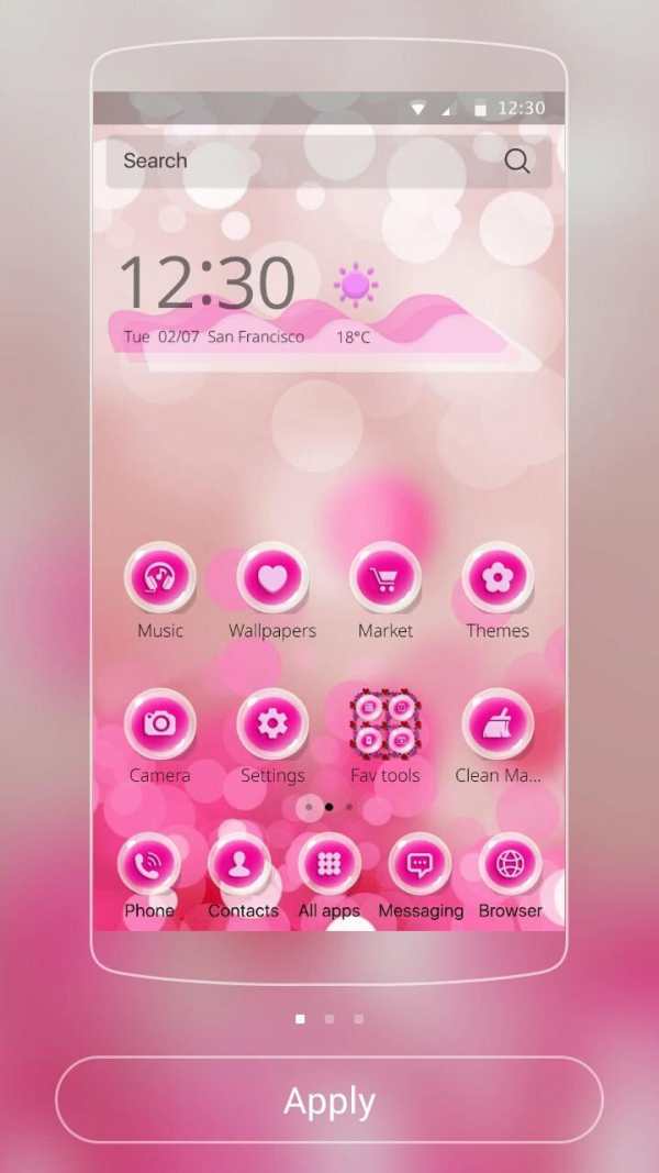 Pink bubble theme screenshot 1