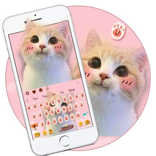Cute Pink Cat Keyboard 10001007