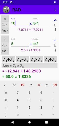 Complex Number Calculator - Rectangular | Polar скриншот 4