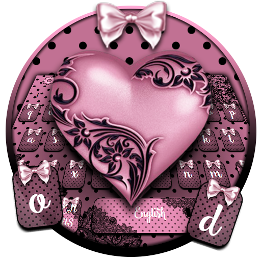 Black Lace Heart Keyboard icon