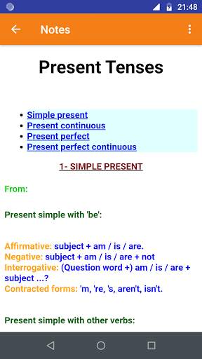 English Present Tenses screenshot 3