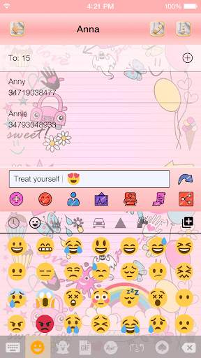 Pink Pop Emoji Keyboard Wallpaper स्क्रीनशॉट 1