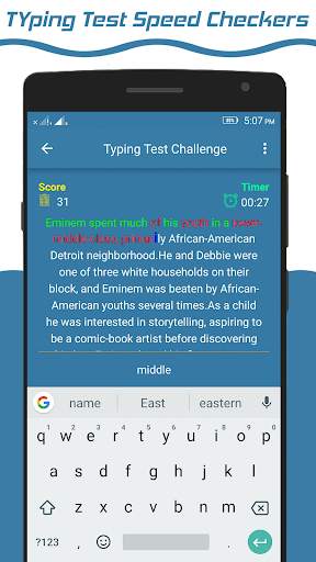 Typing Speed Test स्क्रीनशॉट 3