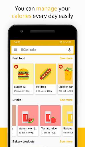 UCalorie - Free calories guide screenshot 1