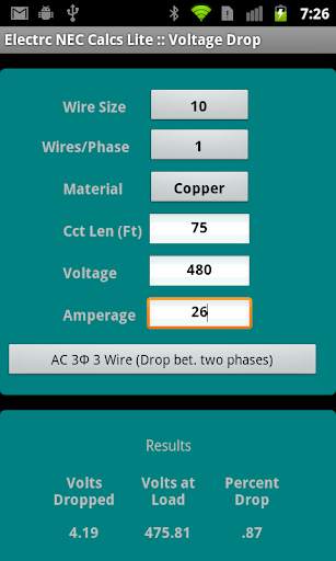 Electrc NEC Calcs Lite screenshot 4