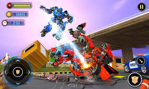 US Robot Car Transform - Police Robot Fighting screenshot 1